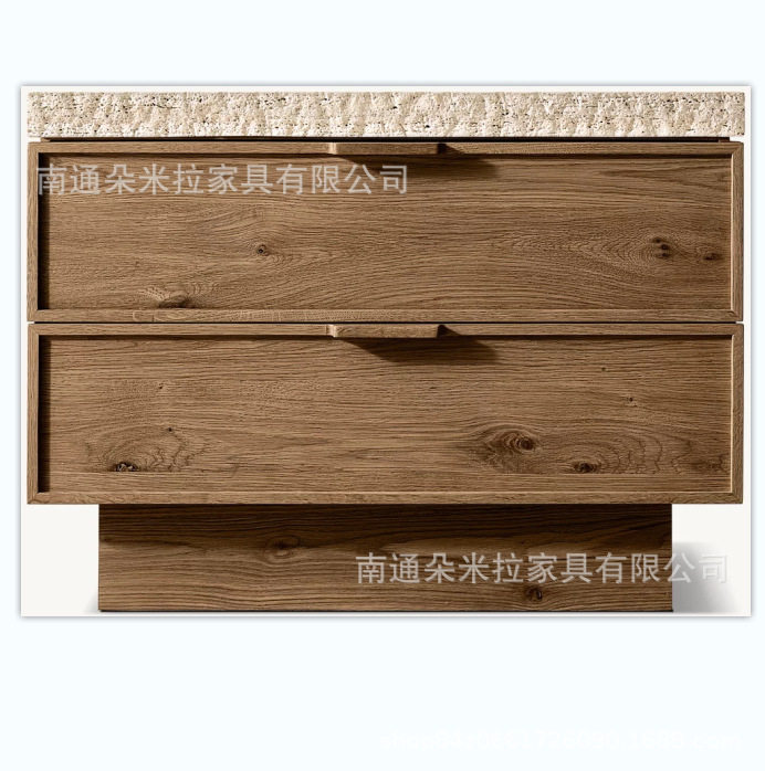 RH美式实木大理石设计床头柜