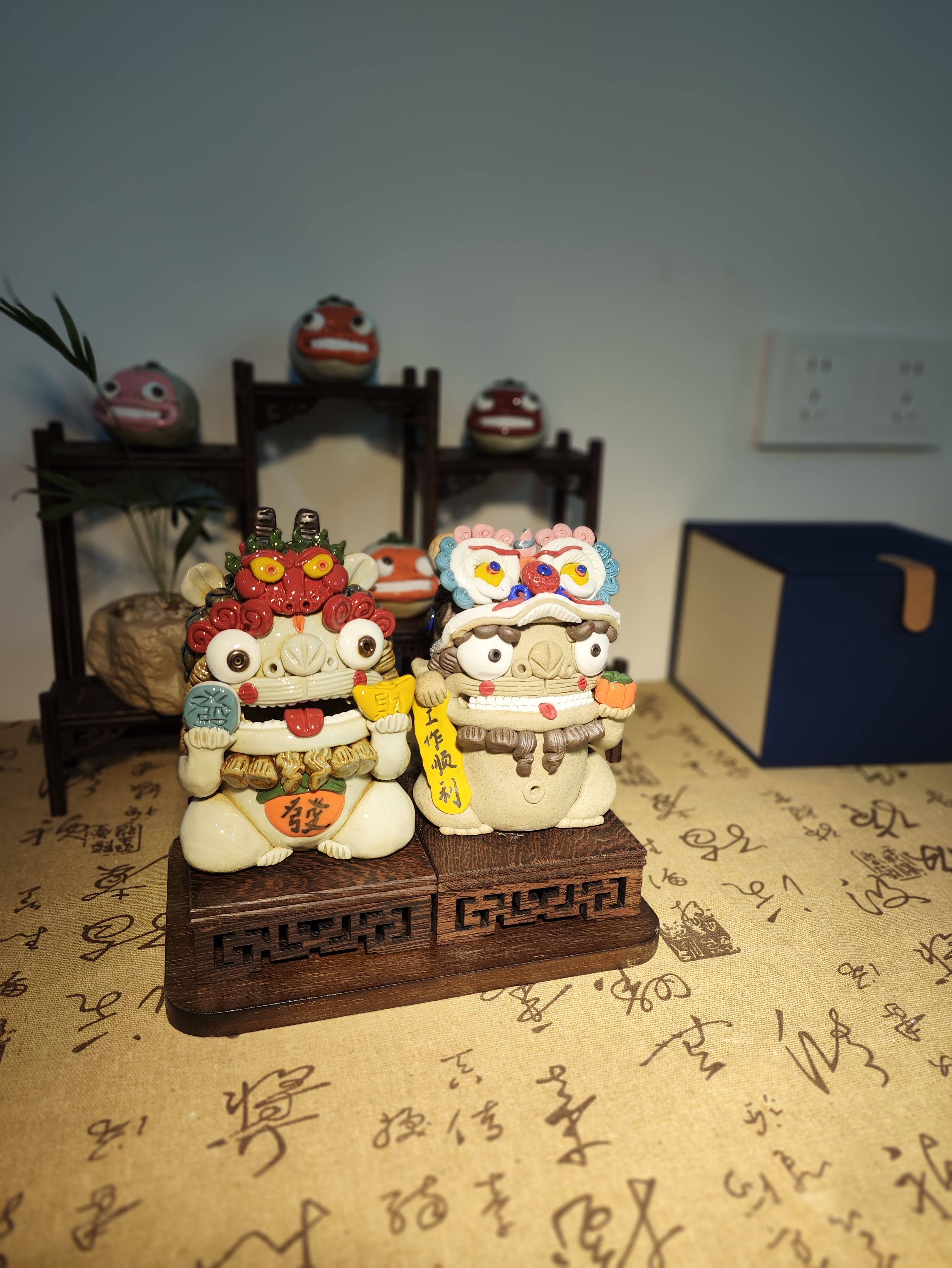 貔貅景德镇纯手工制作龙头醒狮貔貅组合招财神兽日常送礼乔迁送礼