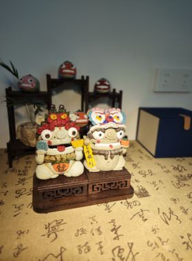 貔貅景德镇纯手工制作龙头醒狮貔貅组合招财神兽日常送礼乔迁送礼
