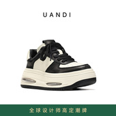 UandI休闲鞋 女 增高厚底气垫减震百搭透气运动板鞋 女2025秋季 新款