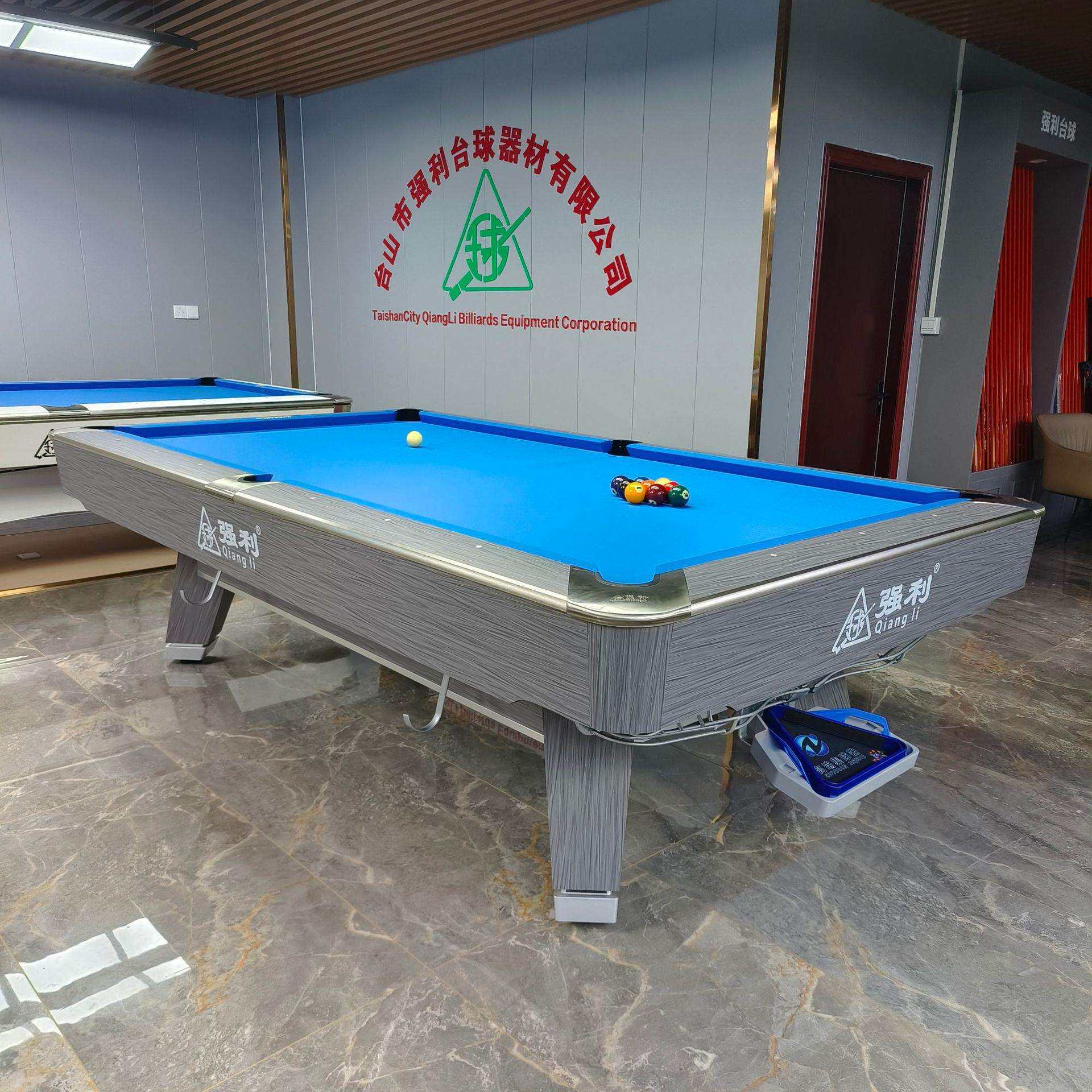 美式七代六代九球台球桌标准型商用桌球青石板钢库台球中八桌球台