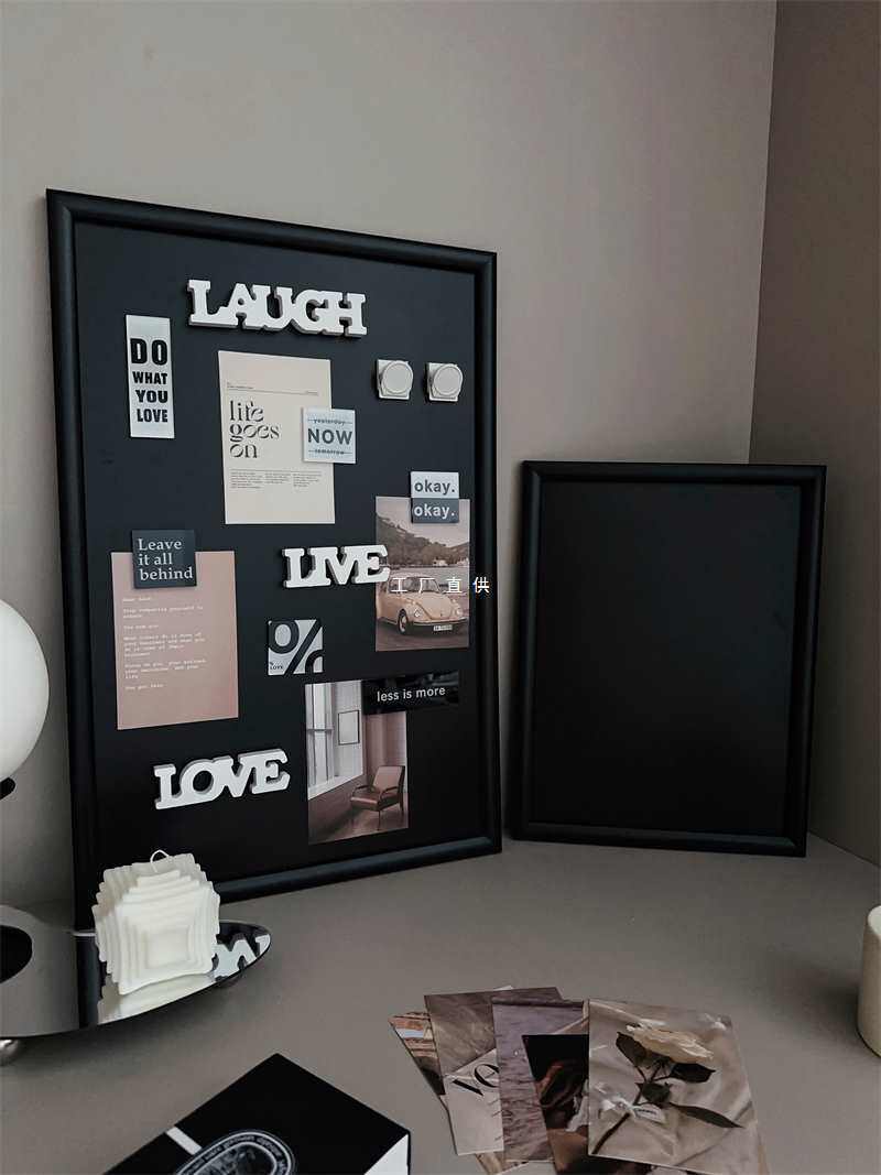 创意磁性黑板装饰框留言板可擦画板冰箱贴展示板 咖啡馆桌面摆件