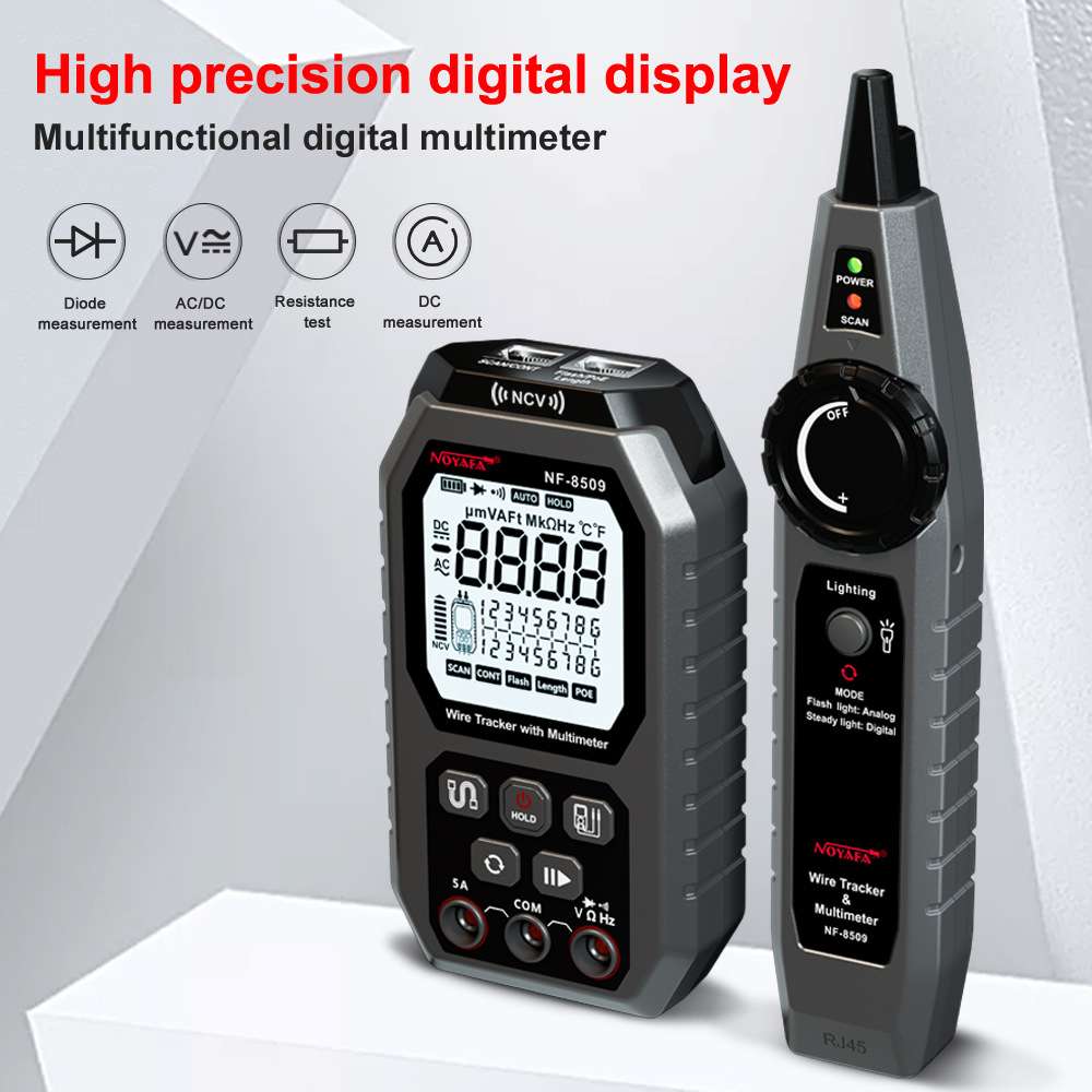 NOYAFA NF-8509英文版寻线仪 Cable Tracer Digital Multimeter