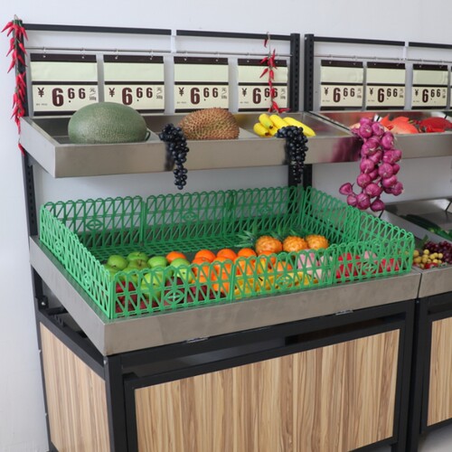 加厚超市水果防护栏货架生鲜果蔬围F栏超市水果蔬菜展示架陈列道
