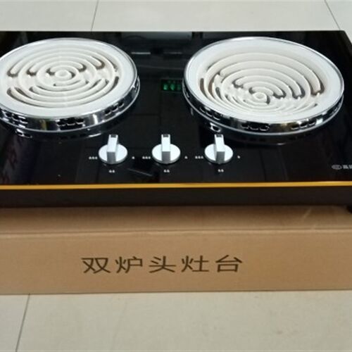 众乐牌220V台嵌两用双电灶,左平盘20F00瓦,右凹盘3500瓦。无插头