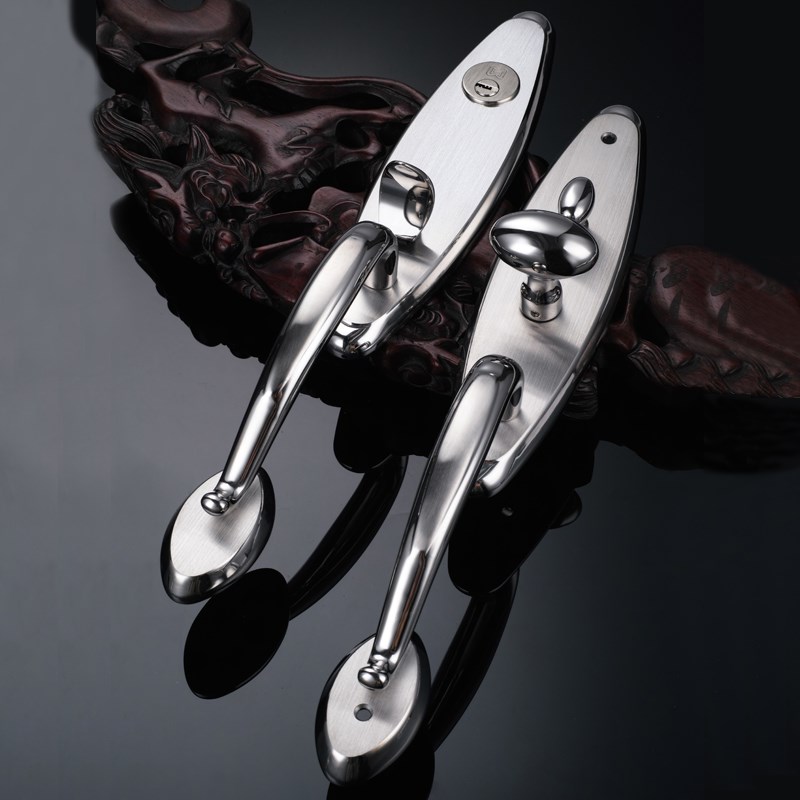 不锈钢304豪华别墅大r门锁全铜锁芯实木门美式机械入户门 双开门