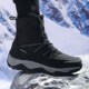 东北户S外保暖防寒棉鞋 冬季 高帮雪地靴女加绒加厚徒步防水滑雪鞋