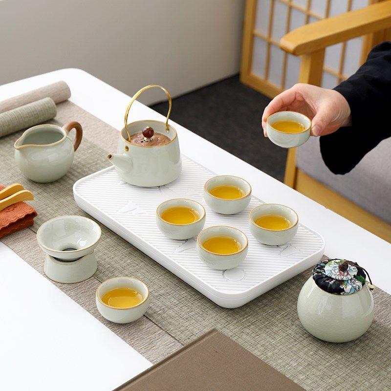 汝窑旅行c陶瓷功夫茶具套装家用户外露营便携式泡茶壶盖碗茶杯茶,餐饮具,功夫茶具,淘宝优惠券,粉丝福利购,淘宝优惠卷