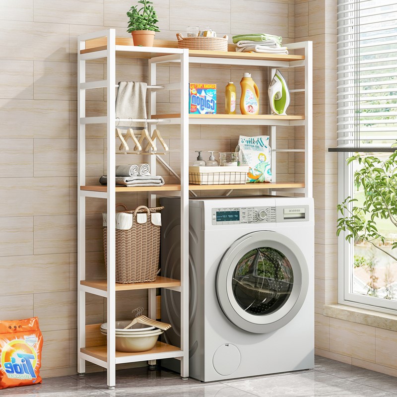 洗衣机置物架翻盖波轮滚t筒洗衣机上方架子多层收纳厕所阳台置物