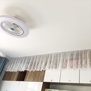 大衣柜柜顶e上面防尘帘遮挡装饰家用蕾丝盖布长条短帘半帘窗帘幔