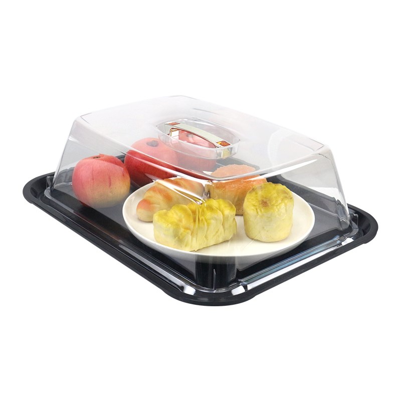 上菜传菜托d盘带盖透明保温食品盖防尘罩餐厅月子会所塑料防滑餐