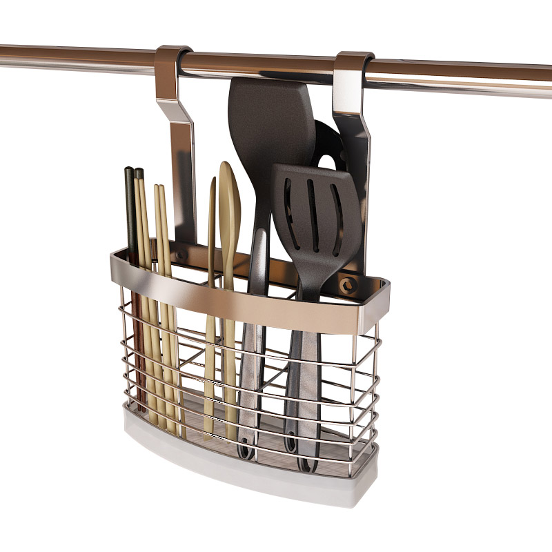不锈钢筷子笼壁挂免打孔筷子篓置物架沥水架餐具多V功能厨房收纳