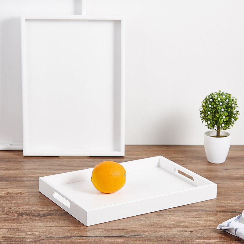 木质家用白色长方形欧式托盘水杯子茶盘创意实木餐W具盘水果蛋糕,餐饮具,茶盘,淘宝优惠券,粉丝福利购,淘宝优惠卷