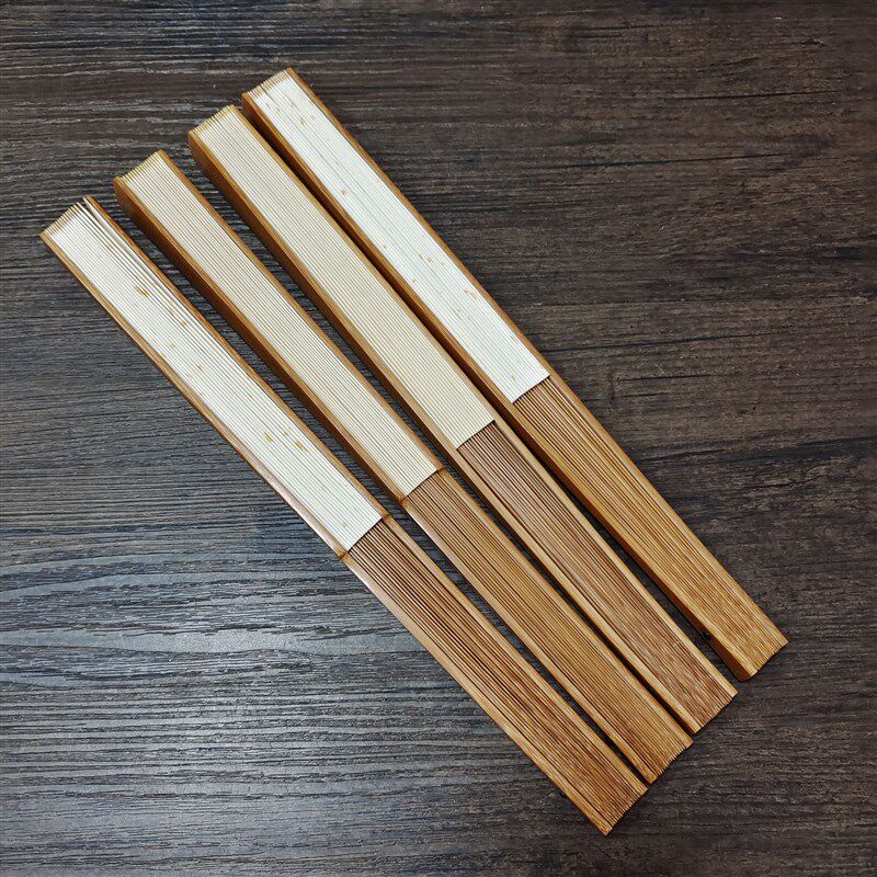 特价包邮文玩宣纸折扇9.5寸水磨老玉竹扇骨空白苏V工扇面工艺扇子