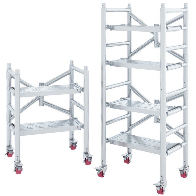 脚手架厂家直销折叠升降移动平台便携F式轮子装修马凳加厚工程钢