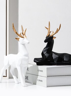 创意鹿摆件高级感小众轻奢高档客厅玄关I酒柜办公室桌面家居装饰