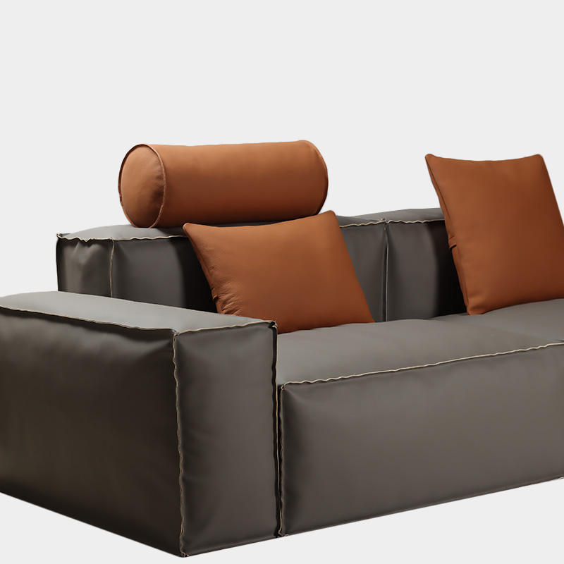 轻奢加厚头层牛皮靠垫q高品质真皮沙发抱枕套腰靠别墅客厅软装靠