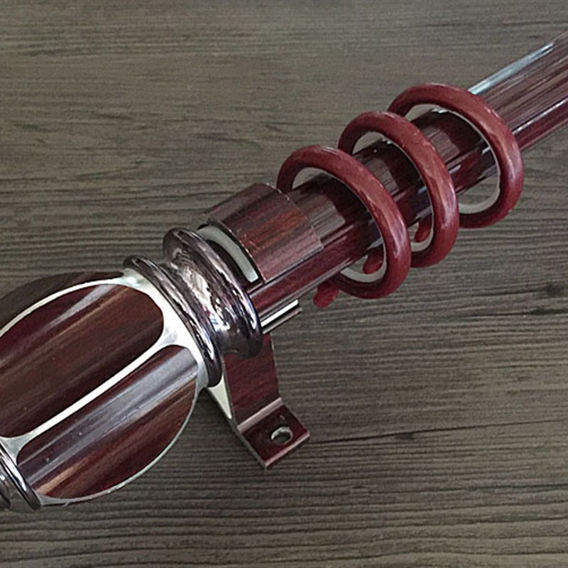 新款实木纹铝合金罗n马杆 加厚窗帘杆单杆双杆 特价静音轨道配件