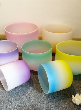 炫彩糖果色水晶颂钵m钵音碗瑜伽音疗钵入门手工钵音钵音乐碗套装