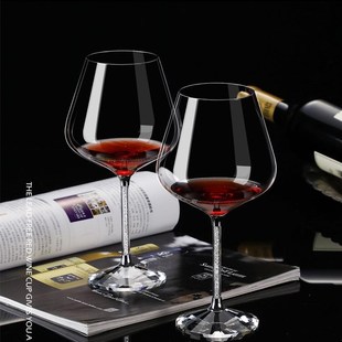 2022新款 高档奢华家用g水晶红酒杯倒挂架陀螺醒酒器套装 高脚杯酒