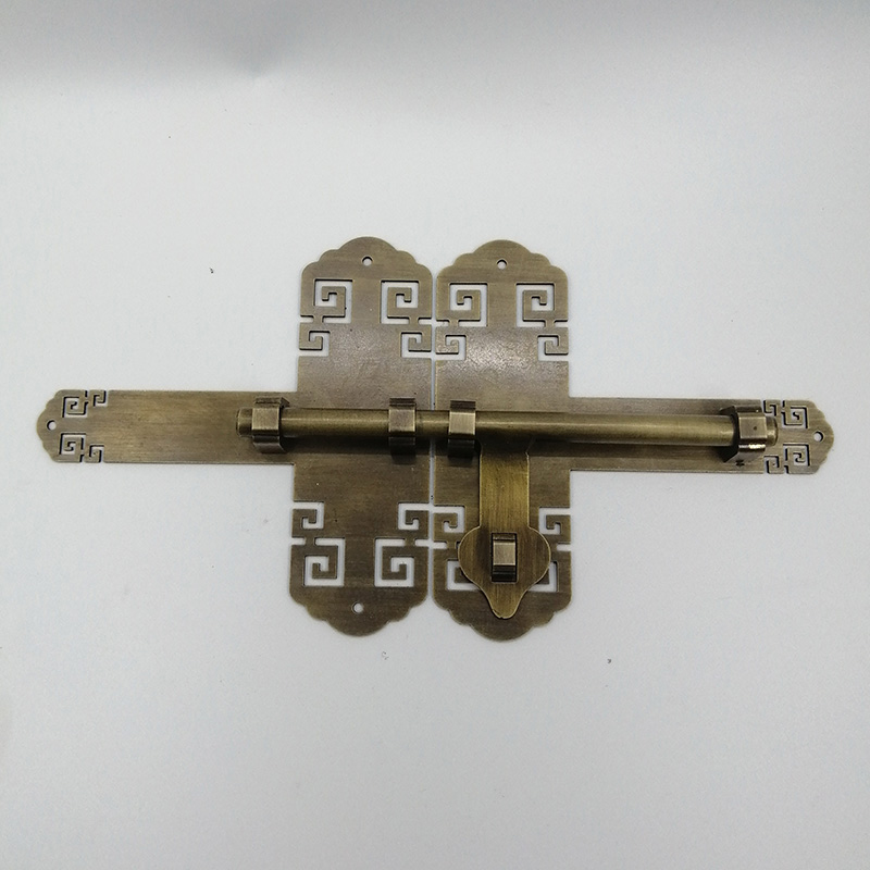 仿古大门栓纯铜插销中式庭院花园锁扣复古木门锁老式X明装门闩地