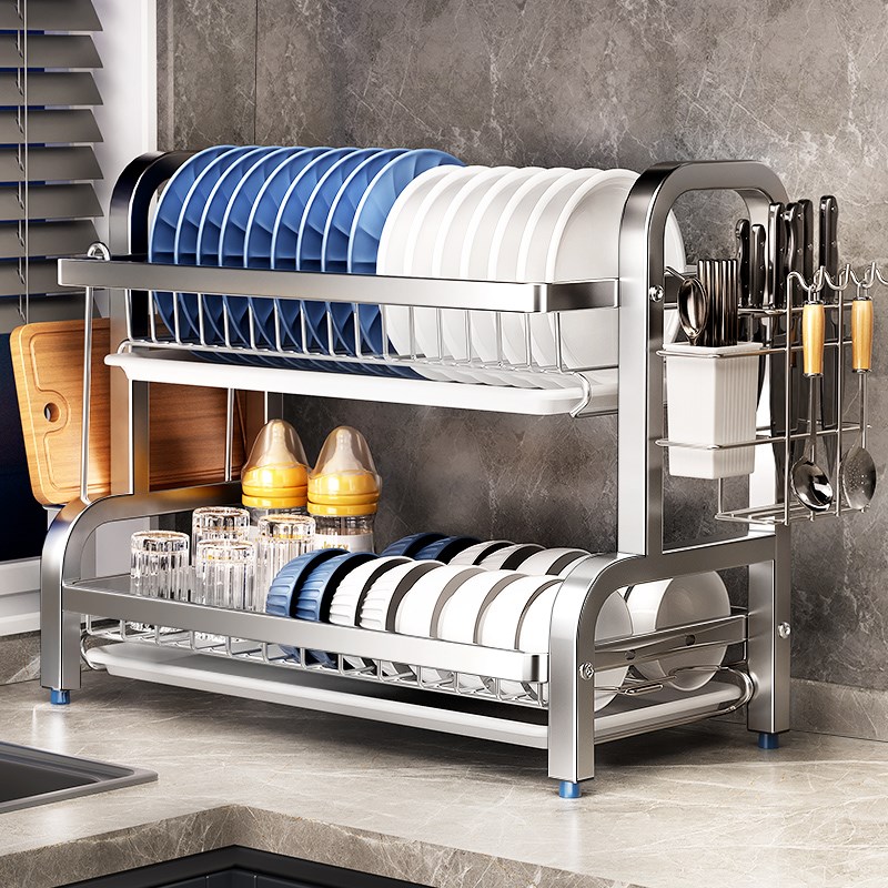304不锈钢碗碟收纳架沥水碗盘放碗碟子盘子碗架厨V房置物架多功能