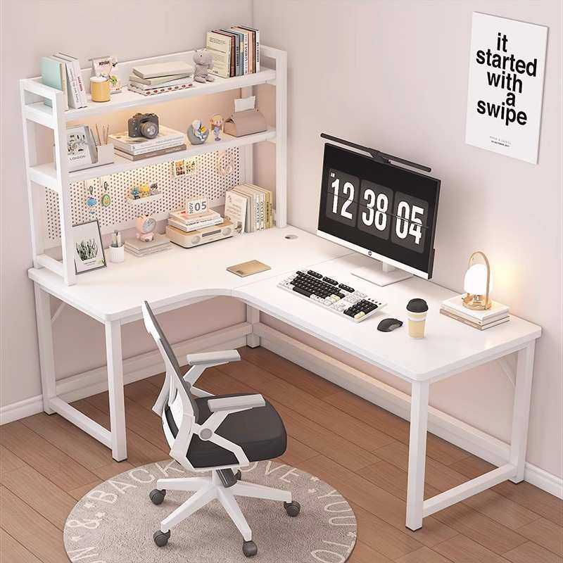 奶油风转角书桌家用学习书桌书架一体桌拐角洞洞板简约台式电脑桌,农机/农具/农膜,其它农用工具,淘宝优惠券,粉丝福利购,淘宝优惠卷