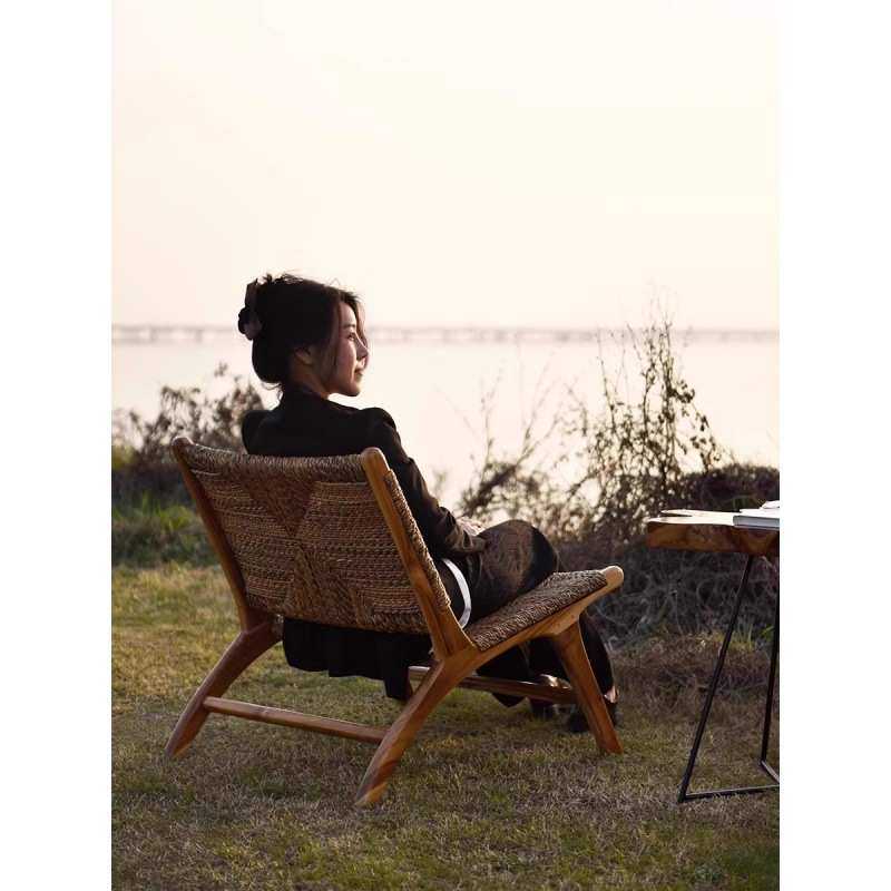 藤编躺椅复古单人沙发椅设计师民宿休闲椅家用阳台侘寂风椅子ins,农机/农具/农膜,其它农用工具,淘宝优惠券,粉丝福利购,淘宝优惠卷