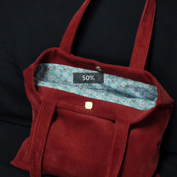 抒思蓉红色灯芯绒手提包女帆布包时尚休闲单肩包大容量