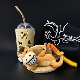 西安文创马年新品躺马毛绒挂件钥匙扣包挂黄色卡通玩偶伴手礼