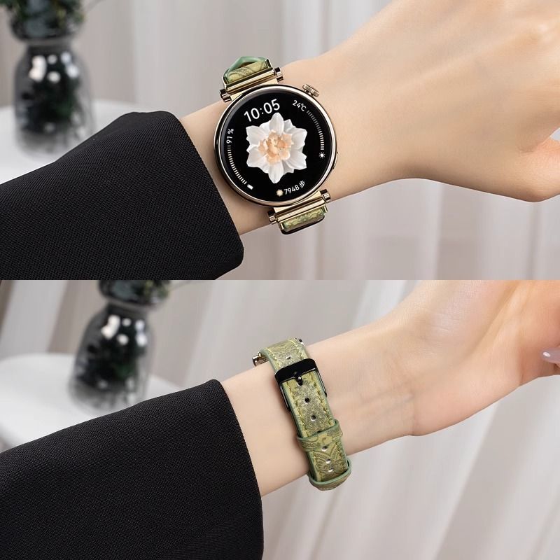 适用华为watchgt6表带皮质针扣gt5/gt4pro手表复古高级2/1代腕带