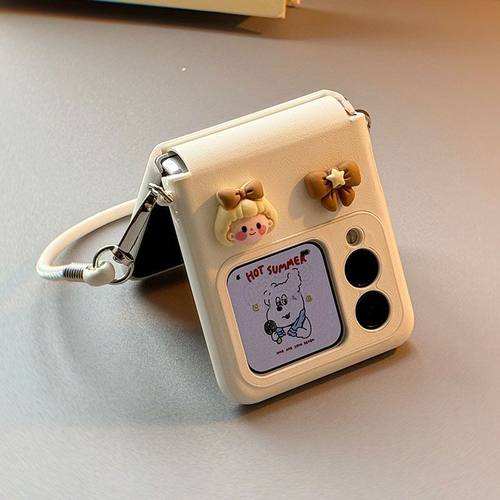 93适用华为novaflip手机壳新款novaFlip折叠屏全包壳卡通女孩手机