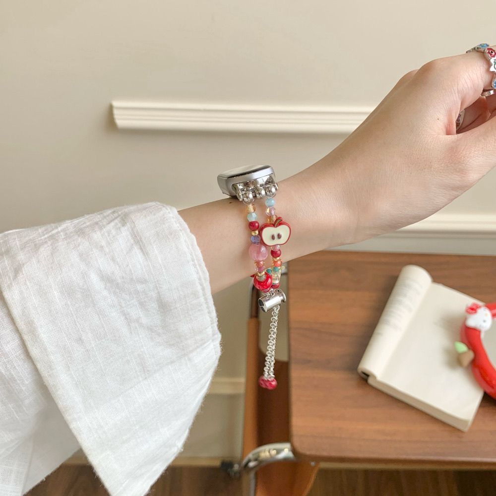 新款红苹果伸缩链适用小米8/9pro红米4/5表带fit4fit3精致华为9/8