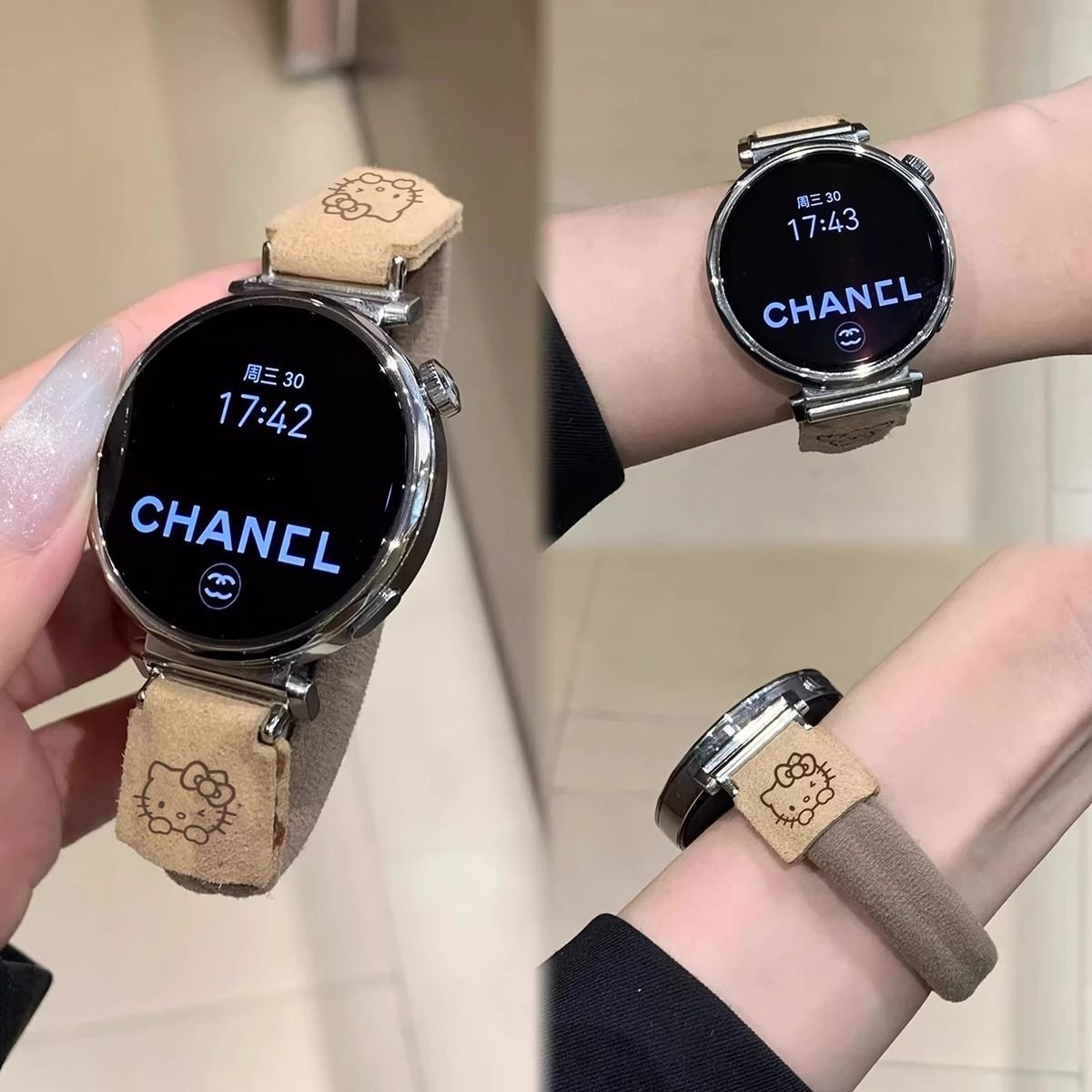 适用小狗发圈vivo watch5/3/2/GT手表表带iQOO可爱女新高级弹力夏