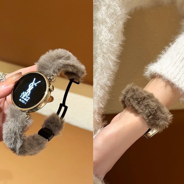 适用华为GT5手表带Watch4Pro柔软兔毛绒GT3Pro秋冬GT2Pro女款41mm