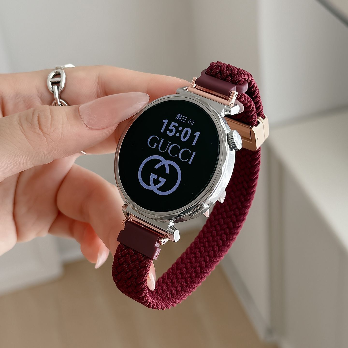 细款适用华为watchgt5表带gt4手表watch4pro编织透气gt6尼龙