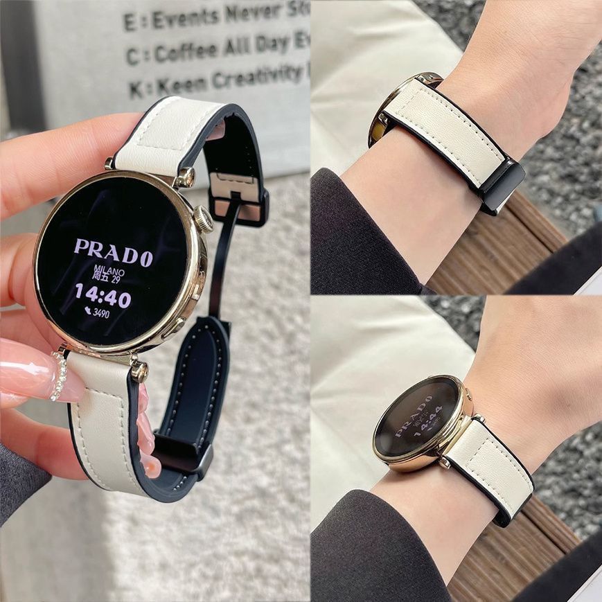 磁吸真皮适用华为gt4手表带Gt3pro高级gt2男女新款watch4pro硅胶