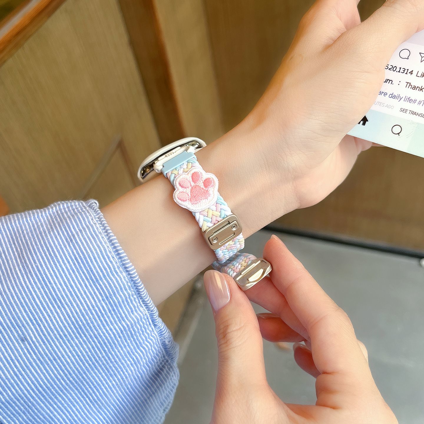 可爱猫咪适用于苹果iwatchs11手表带s10/9/8/7/6/5/4/3/2/se