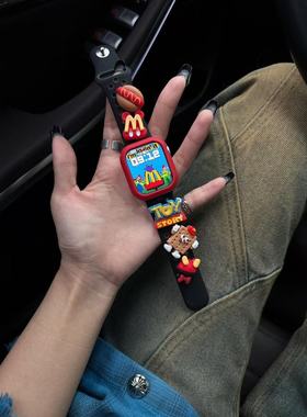 GetyrBD麦麦乐园卡通表带AppleWatch硅胶适用苹果表带910/11