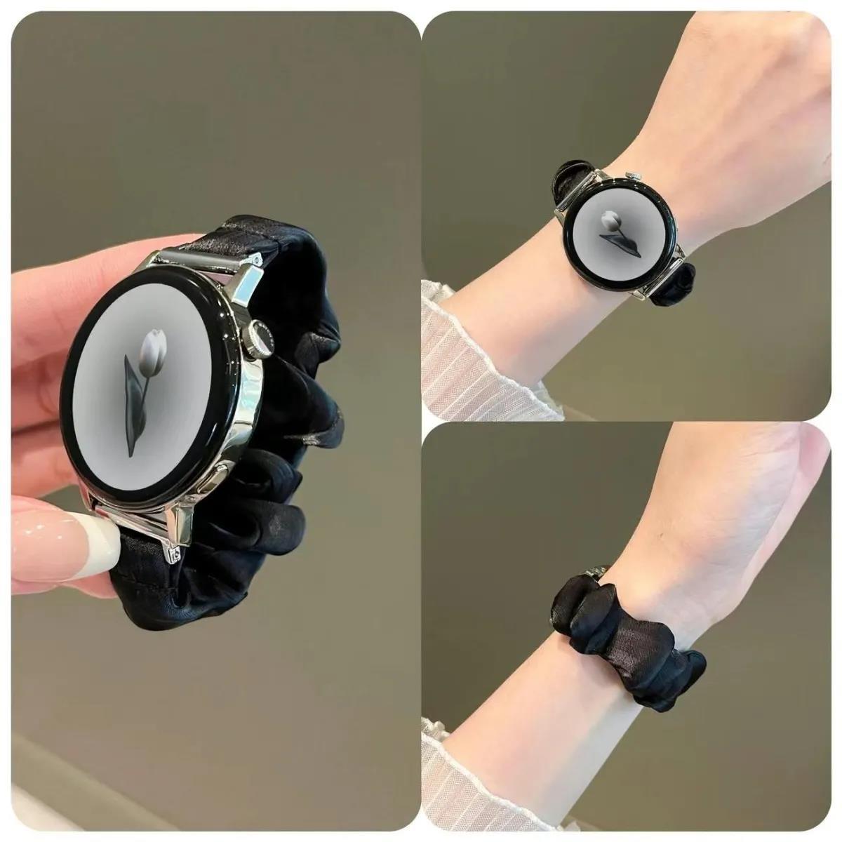 适用华为gt5手表表带女款GT4高级感雪纺冰丝发圈gt2gt3Watch34pro