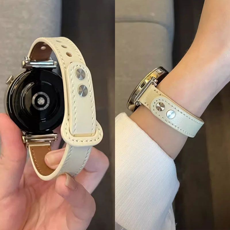 适用华为gt5表带皮质双扣watchgt6智能设备手表gt4/gt3/2细款腕带