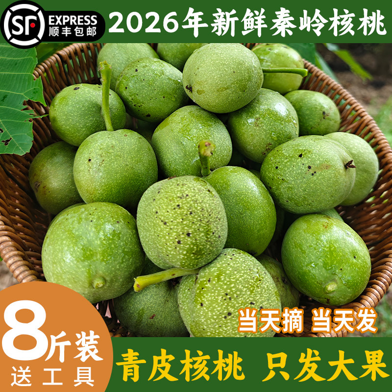 2026秦岭新鲜带青皮核桃顺丰包邮