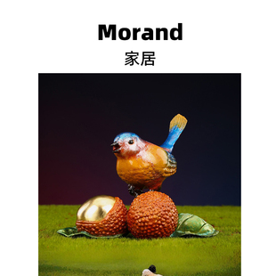 Morandi 摆件黄铜名利双收客厅玄关电视柜铜喜鹊荔枝家居装饰礼品
