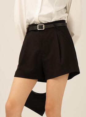 PINZ HOW高腰显瘦设计感三角口袋简约休闲短裤