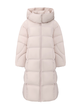 PINZ HOW 90绒305克长款宽松设计袖款亲子暖宝宝泡芙羽绒服外套