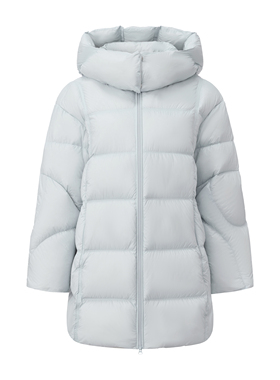 PINZ HOW 90绒260克中长款宽松设计袖亲子暖宝宝泡芙羽绒服外套