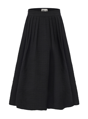 PINZ HOW原创设计棉麻混纺微雕肌理赫本风蓬蓬百褶伞裙半身裙半裙