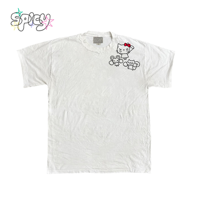 金枪小鱼 涂鸦欢呼HelloKitty卡哇伊印花短袖ins潮流纯棉T恤宽松