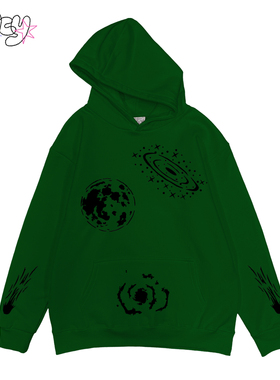 金枪小鱼  绿色美式复古穿搭早秋连帽卫衣休闲男女都可穿live直出