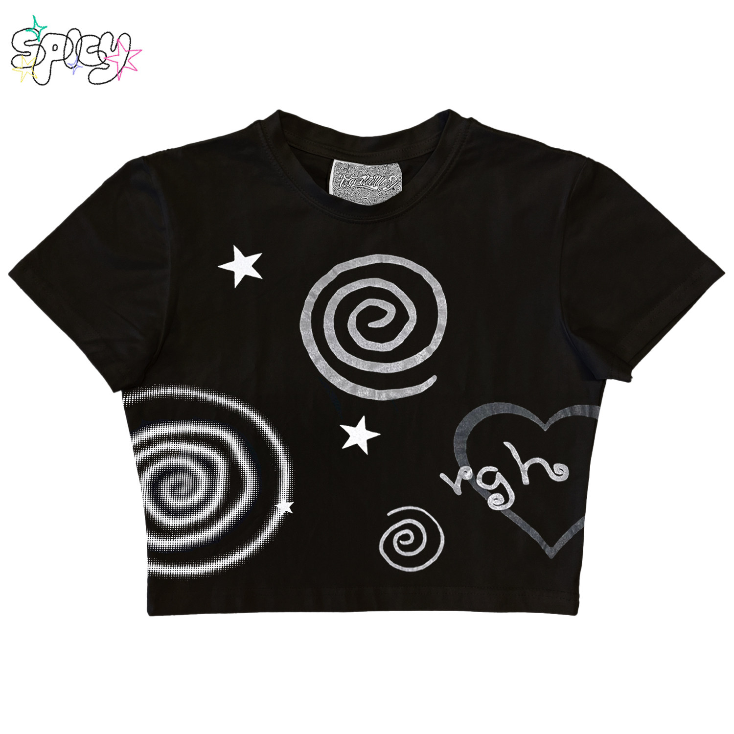 金枪小鱼  小众露脐装短袖T恤辣妹风blokette打底正肩短款上衣